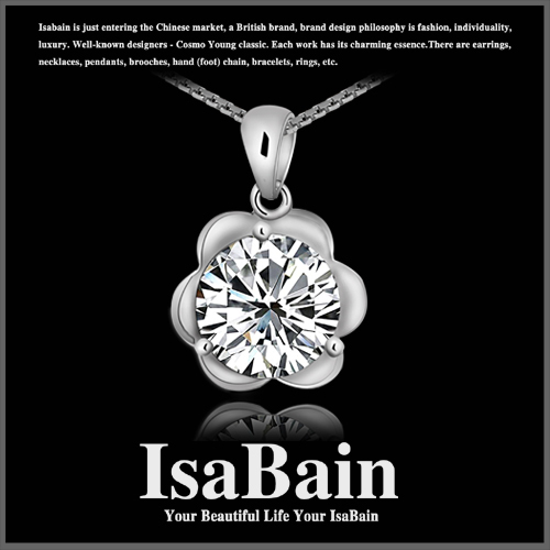 Isa bain925 pure silver cupid cutting drill fashion necklace ibn1093m