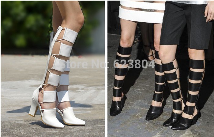 zipper cut outs women sandal knee high summer boot gladiator sandal ...