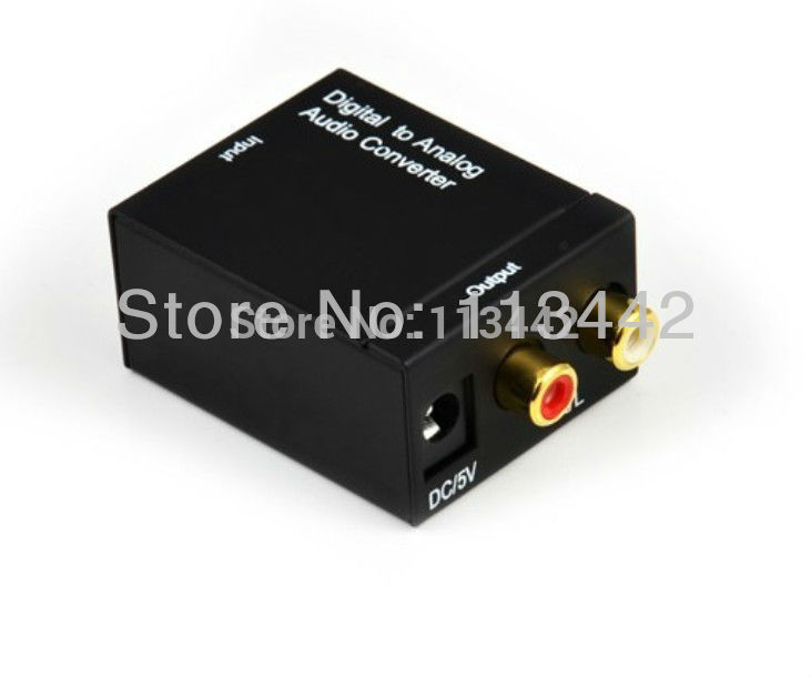 Wholesale 5pcs/lot high quality Digital to Analog Audio Converter Digital S/PDIF to RCA output adapter box