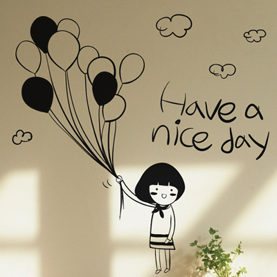 have a nice day balloon girl girls " dorms cartoon decoration