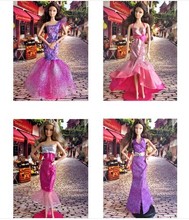 Free Shipping 20pcs 5 dress 10 shoes 10 hangers new arrvial Party Doll s wedding Dress