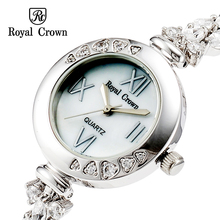 Royal crown watches female bracelet watch square rhinestone platier 3802-b16