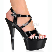 Ultrafine 15CM High Heeled Shoes Sandals White Bride Wedding Shoes Platform Steel Pipe Dance Shoes 6