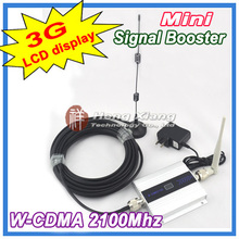 LCD Display !!! Mini W-CDMA 2100Mhz Signal Booster 3G Repeater WCDMA Signal Repeater 3G Cell Phone Amplifier + Cable + Antenna