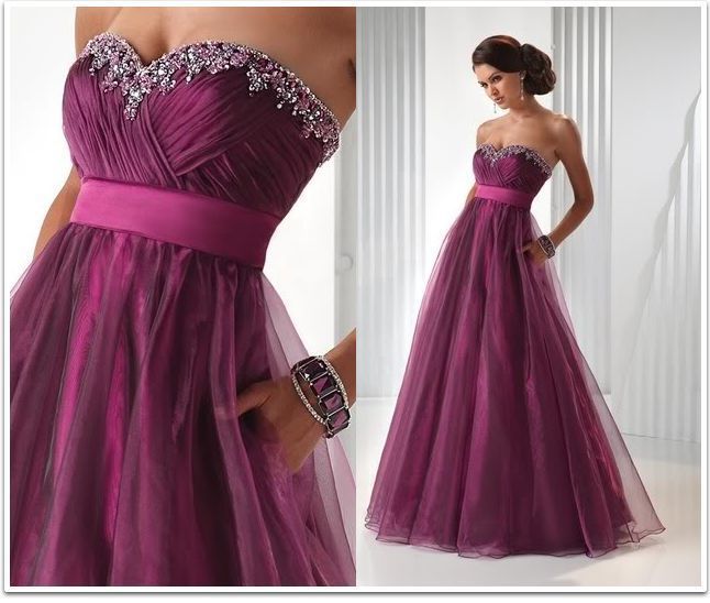 P235 A Line purple tulle sweetheart beading crystals sexy Pageant ball birthday Homecoming graduation Formal Party Dresses gown