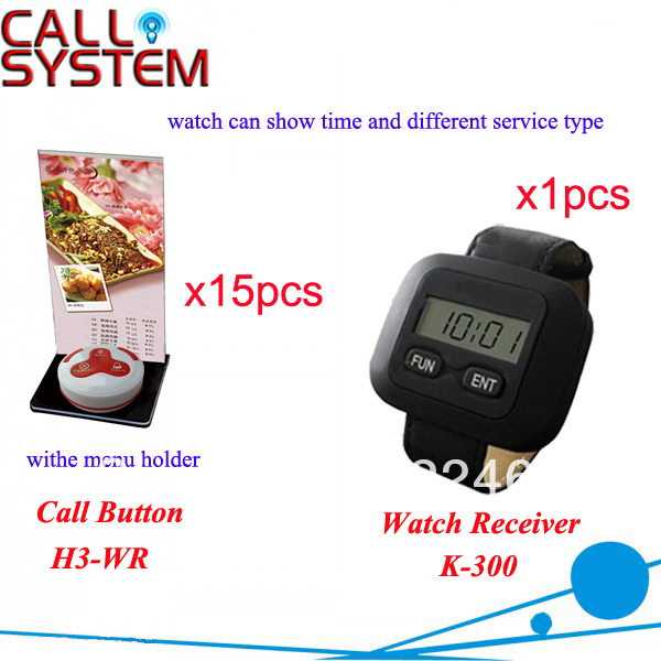 Free Shipping K 300 H3 WR for restaurant equipment with 3 key call button and watch
