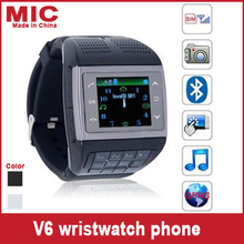 2013 Unlocked FM radio 1.4″ touch screen Keyboard MP3/MP4 FM bluetooth 1.3MP camera watch mobile phone cellphone V6