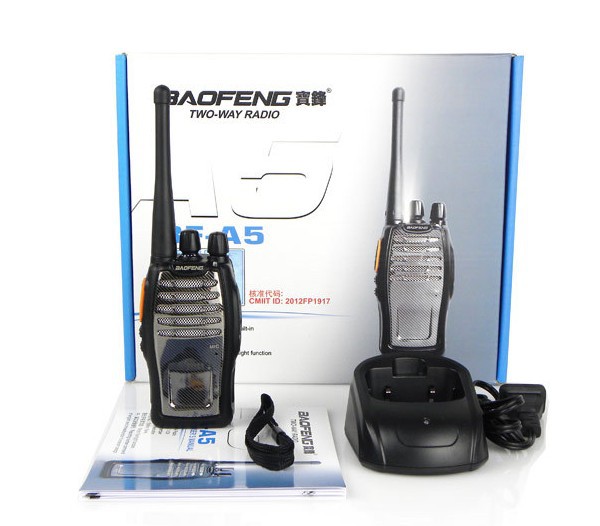 New Black Walkie Talkie UHF 5W 16CH BaoFeng BF A5 VOX FM Scrambler Two Way Radio