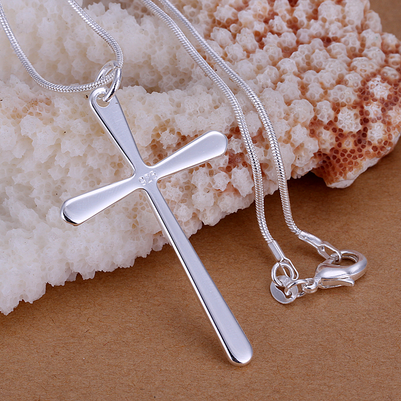 Wholesale P066 New Arrival Sterling Silver 925 Cross Necklace Pendant Fashion 925 Sterling Silver 925 Jewelry