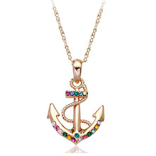 Free shipping Italina Fashion Cupid arrow of unique shapes The chain of bone 18-K gold Austrian crystal New Necklace jewelry