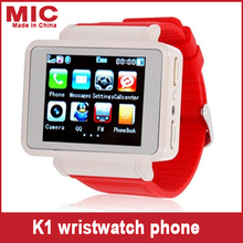 2013 Free Shipping low price GSM Quadband K1 Watch Mobile Phone,1.8″Touch LCD,0.3MP Camera,with Flashlight,Compass,Bluetooth MP3