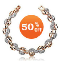18K gold plated austrian crystal rhinestone fashion bracelet women jewelry holiday gift T1044