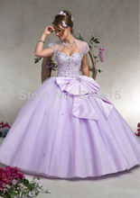 New Arrival With Bolero Beadings Tulle Light Purple Color Quinceanera Dress