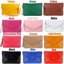 Free shipping Fashion Lady Women Envelope Clutch Purse Handbag Shoulder Tote Messenger Bag PU Leather 13 colors