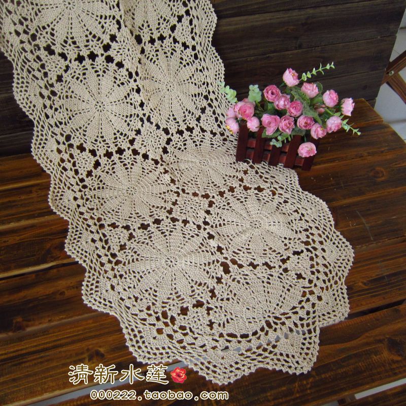 100 cotton runner american cover table  cloth patterns cover  table rustic decoration table knitted