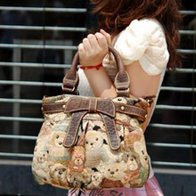 Princess lolita bag Hot-selling knitted Camouflage canvas DANNY BEAR women’s handbag cross-body dual-use package