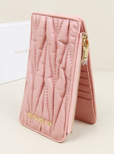Small 2013 fashion high quality sheepskin pleated long design wallet women’s long design multi card holder card holder