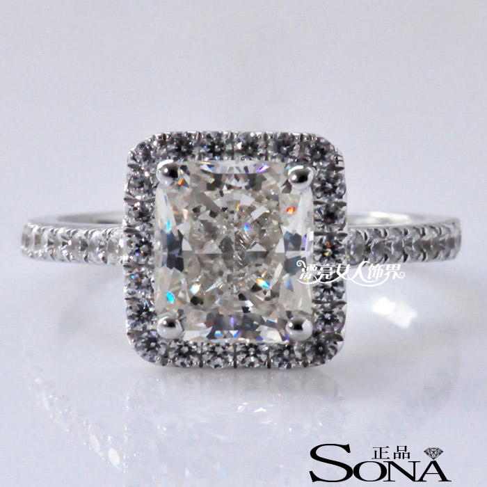 2014 top fasion real crystal trendy new sparkling 2 luxury square drill pure ring sona marriage