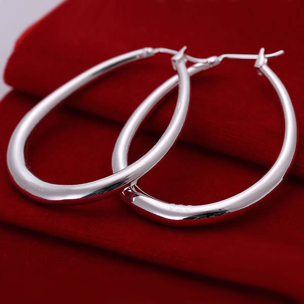 E080 silver earrings 925 sterling silver fashion jewelry earrings beautiful earrings high quality Solid U Shape