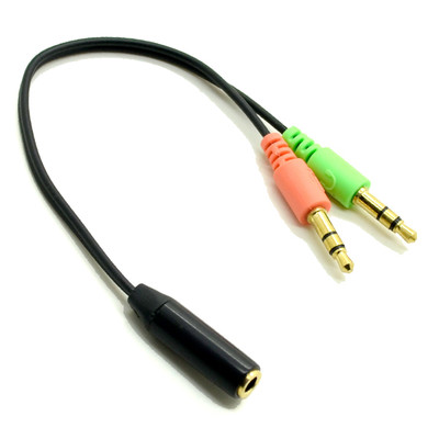 Free Shipping Smartphone Headset To PC Adapter Audio Cable 3 5mm Female To 3 5mm Dual
