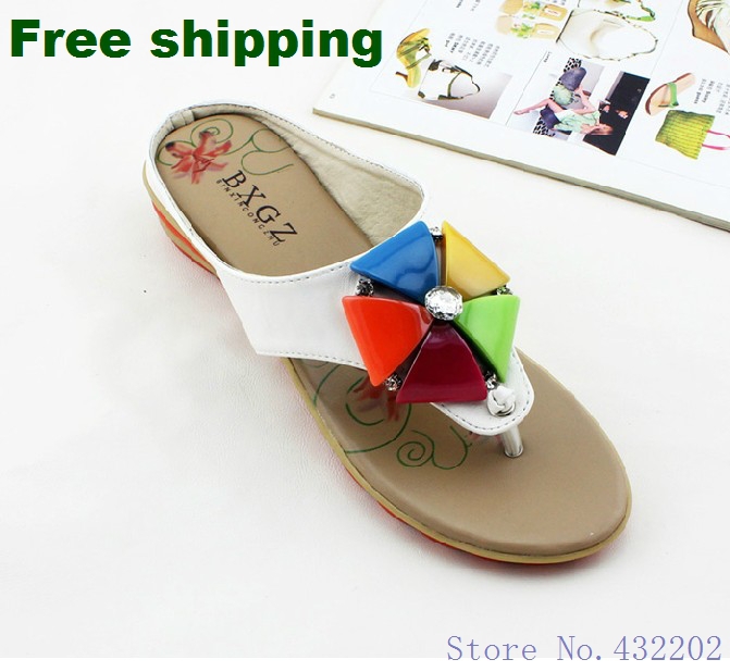 Women's Sandals Slippers wedge Rhinestone Cheap Pointed toe Designer ...