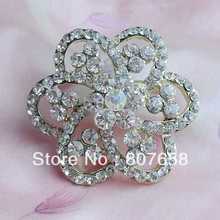 Free shipping 12 pieces color pack Vintage Style Large Flower Crystal Pin Brooch Broach with multi
