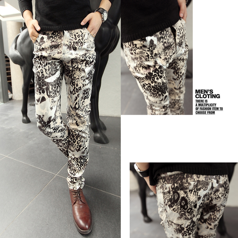 Printed Casual Pants Casual Pants Male Flower