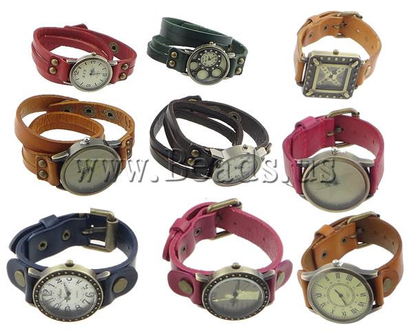 Free shipping Fashion Watch Bracelet Famous Jewelry Zinc Alloy with Leather mixed nickel lead cadmium free