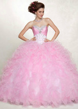 New pink Quinceanera Formal Prom Party Ball Gown Wedding Dress Custom All Size