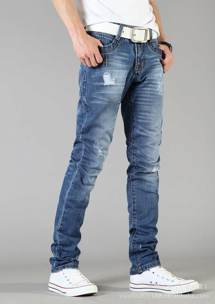 2013 Fashion Mens Jeans Denim Cotton Trousers Straight Leg Slim Pants ...