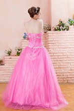 New Pink Formal Prom Wedding Quinceanera Pageant dress Color Accented Ball Gown