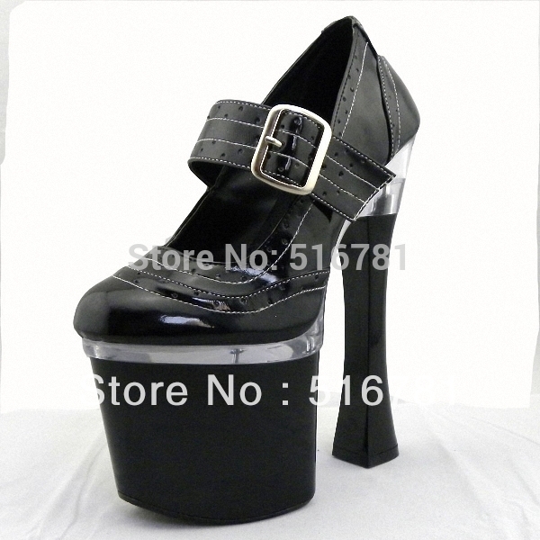 Office Lady Style 18cm Thick High Heeled Shoes 7 Inch Platforms With Round Toe Single Shoes