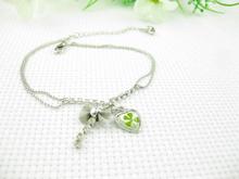 Four leaf CLOVER anklet female fashion alloy gold plated rhinestone lover heart foot bracelet women barefoot