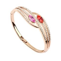 2014 NEW COMING  GRACEFUL CLASSIC ROSE GOLD PLATED JEWELRY CRYSTAL BRACELET FOUR YOUR HONEY PROMOTION