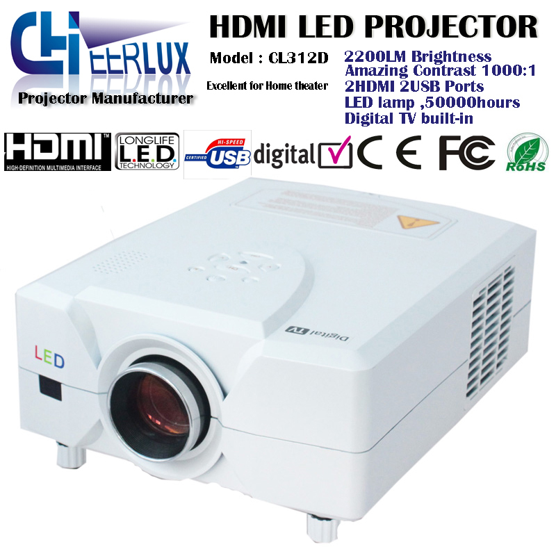Electronics cheap smart led projector projectors projecteur with dvb t tuner auto shutters led lamp dvd