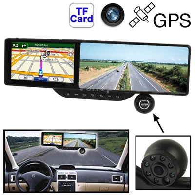 5 0 inch Touch Screen Car GPS Navigator with Rearview Mirror HD DVR Free 4GB TF