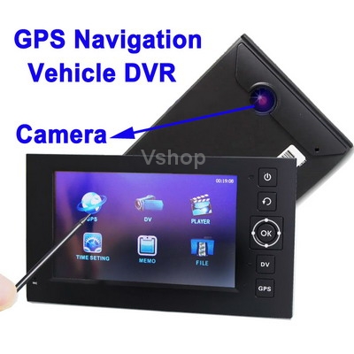 4 3 inch Touch Screen Vehicle DVR Digital Video Recorder GPS Navigation with TF Card Slot