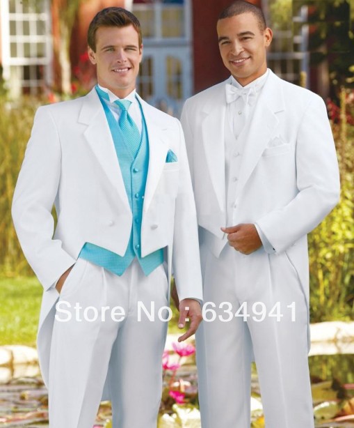 ... Attractive white long style wedding groom wear Tuxedos/groomsmen dress