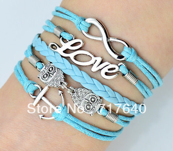 ... bracelet bleu blanc et noir tressÃ© wax cordon bracelet cadeau