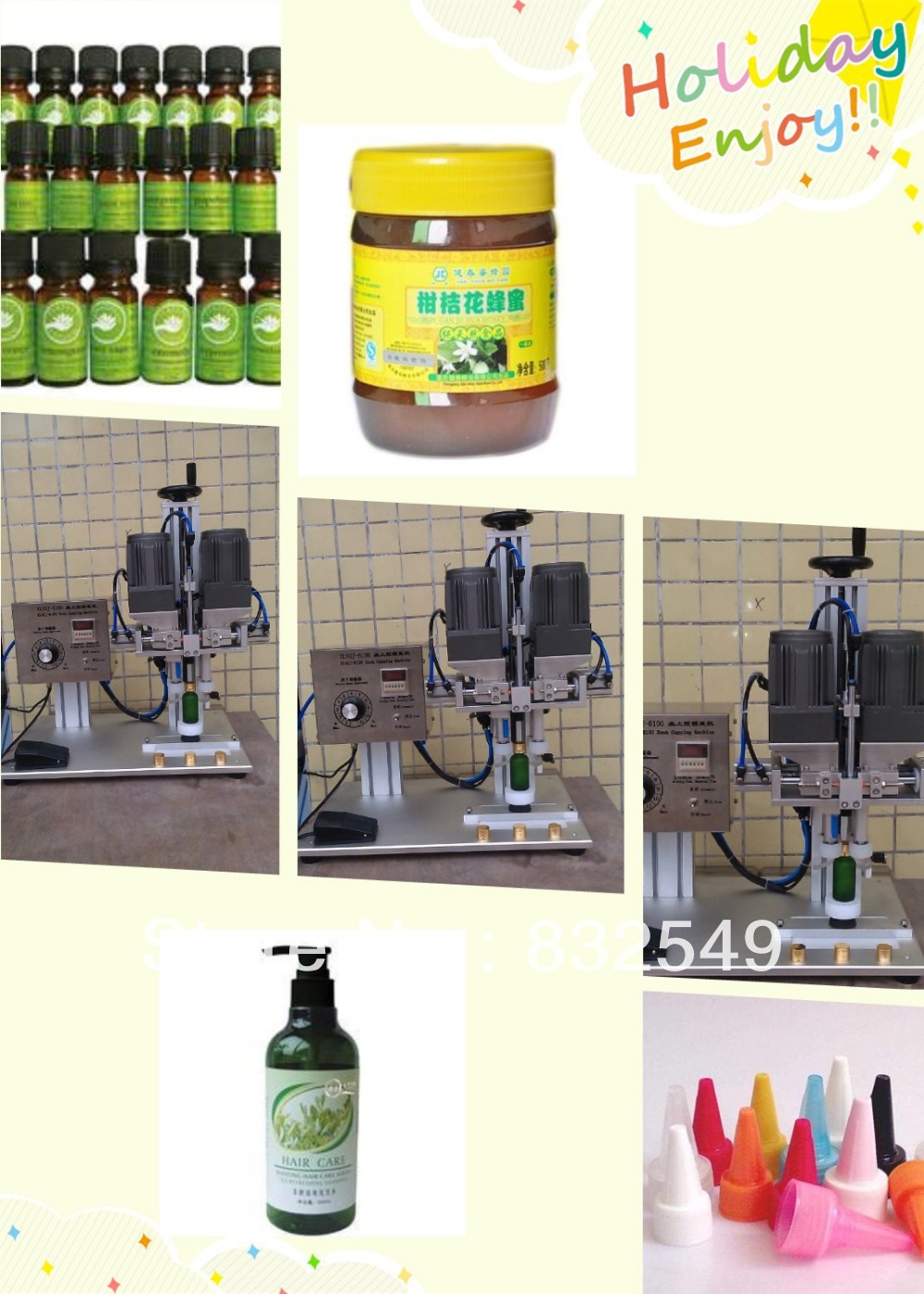 Укупорочная машина semi-auto electric spray capper capping machine for the production of cosmetic, food, daily products, chemica.