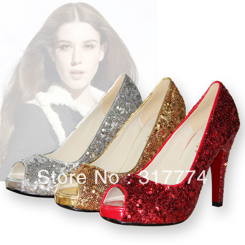 Red high heeled wedding bridal bridesmaid platform open toe single shoes a005
