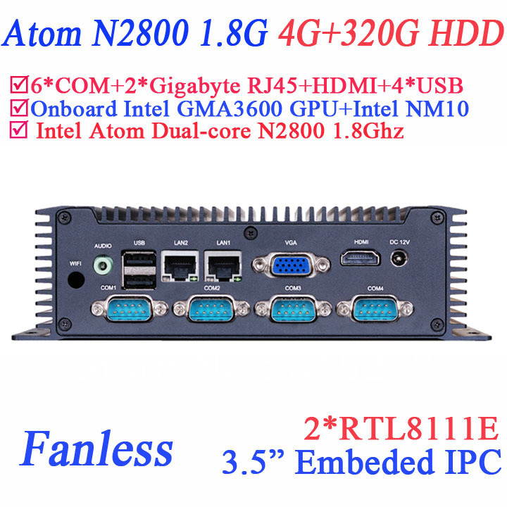 3 5 inch mini pcs with Intel atom Dual core N2800 1 8Ghz 6 COM 2