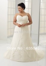 Wedding Gowns Custom made Chiffon Appliqued Beading A Line Lace Plus Size Wedding Dress Robe De