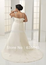 Wedding Gowns Custom made Chiffon Appliqued Beading A Line Lace Plus Size Wedding Dress Robe De