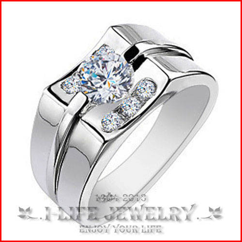 ... Valentines Day Gift for Hombre Without Gems White Gold Rings For Men