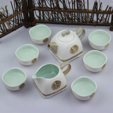 Kung fu tea set glaze tea set ceramic tea set teapot cup tureen 86 set