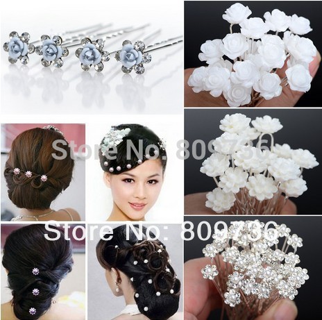 Wholesale 20 40PCS Wedding Bridal Pearl Hair Pins Flower Crystal Hair Clips Bridesmaid Jewelry 5 Styles