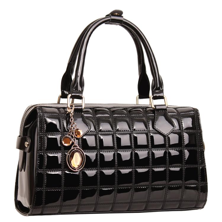 LAORENTOU Genuine crocodile leather handbag women s fashion noble japanned leather plaid leather bag handbag shoulder