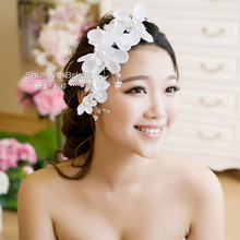 Water bride hair accessory hair accessory red white flower pearl beads marriage accessories