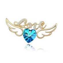 VOGUE WEDDING PRESENT TO YOUR  HONEY !!!,GORGEOUS18K   GOLD  PLATED  HEART  JEWELRY  CRYSTAL CLOTHING ACCESSORIES  – F02
